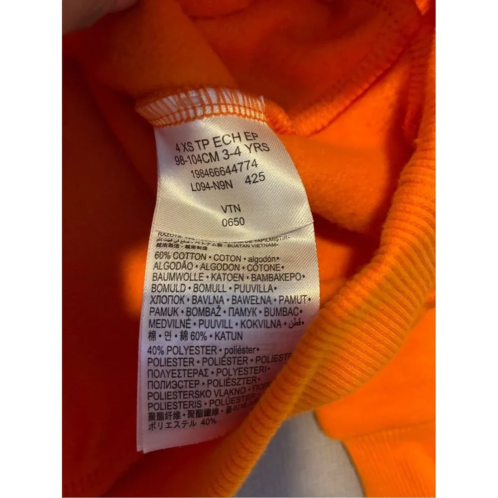 Club Fleece Sportswear Pullover Hoodie orange, size 4 new